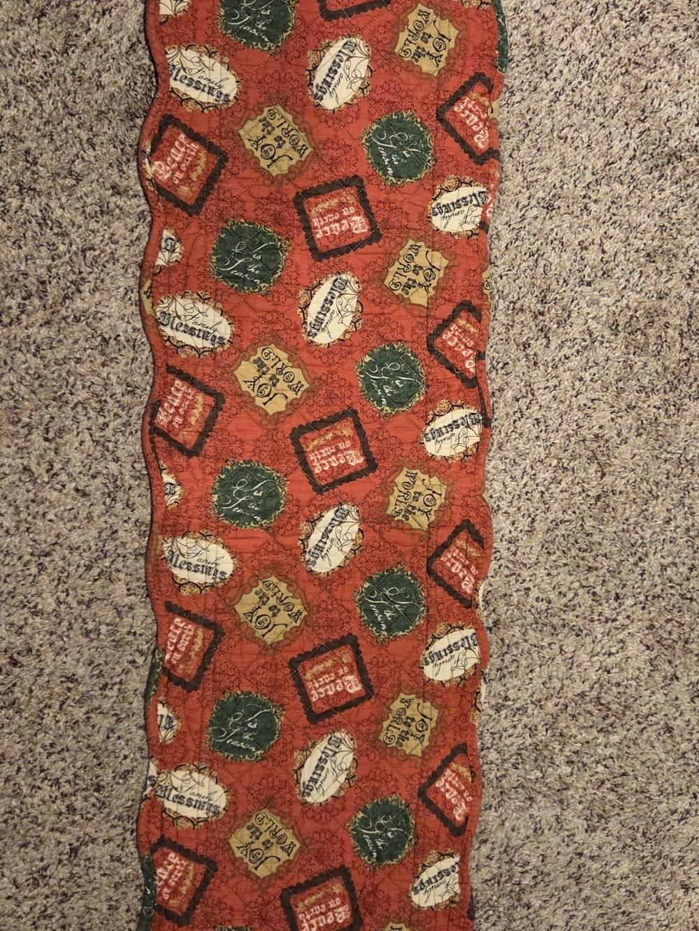 Vintage Great Vines Quilted Christmas Table Runner – 54" x 16"